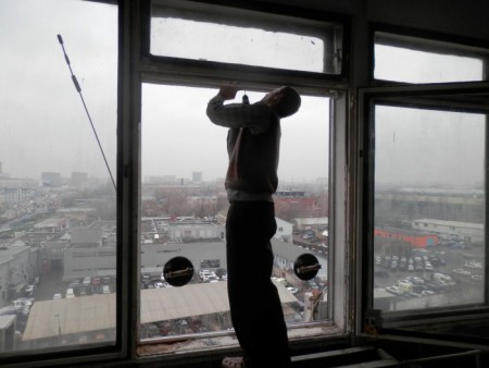 замена стекла в фасаде, замена стекла, с вставкой алюминиевого профиля, оборонное преддприятие, москва, шоссе энтузиастов, д. 29